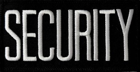 SECURITY ID PATCH - WHITE ON BLACK - SEW ON.